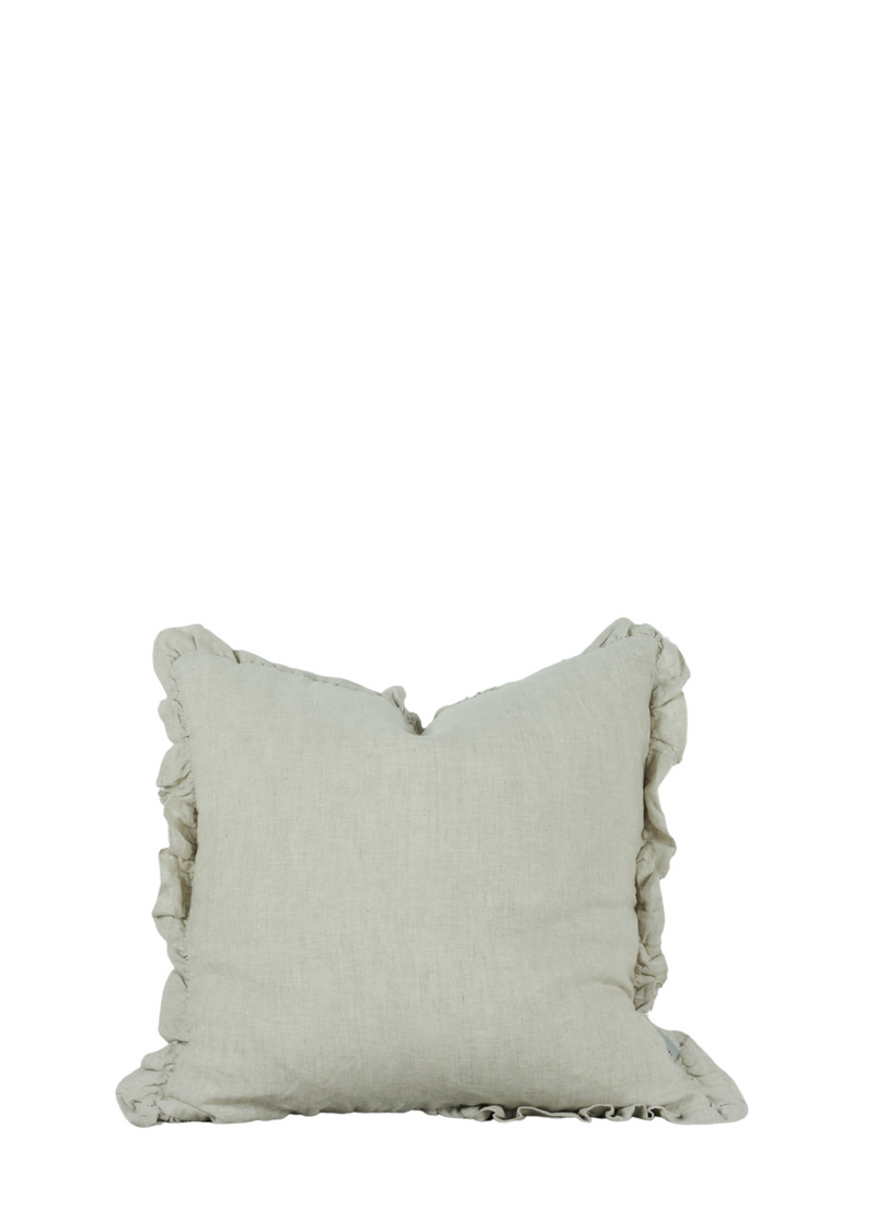 Ruffle Linen Cushion | Natural