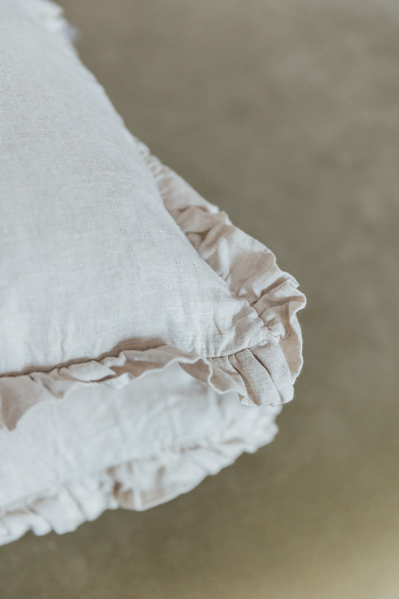 Ruffle Linen Cushion | Natural