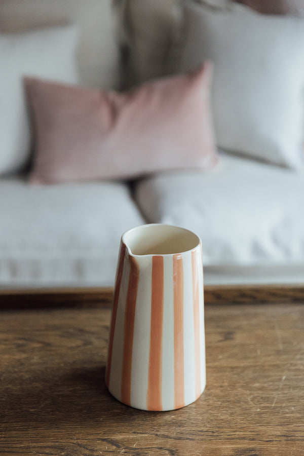 Candy Stripe Large Jug | Peach