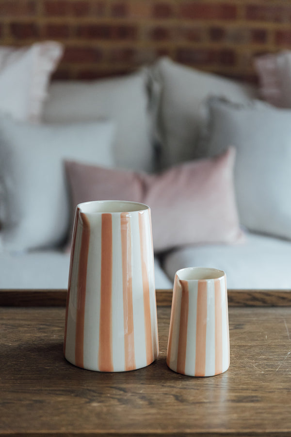 Candy Stripe Large Jug | Peach