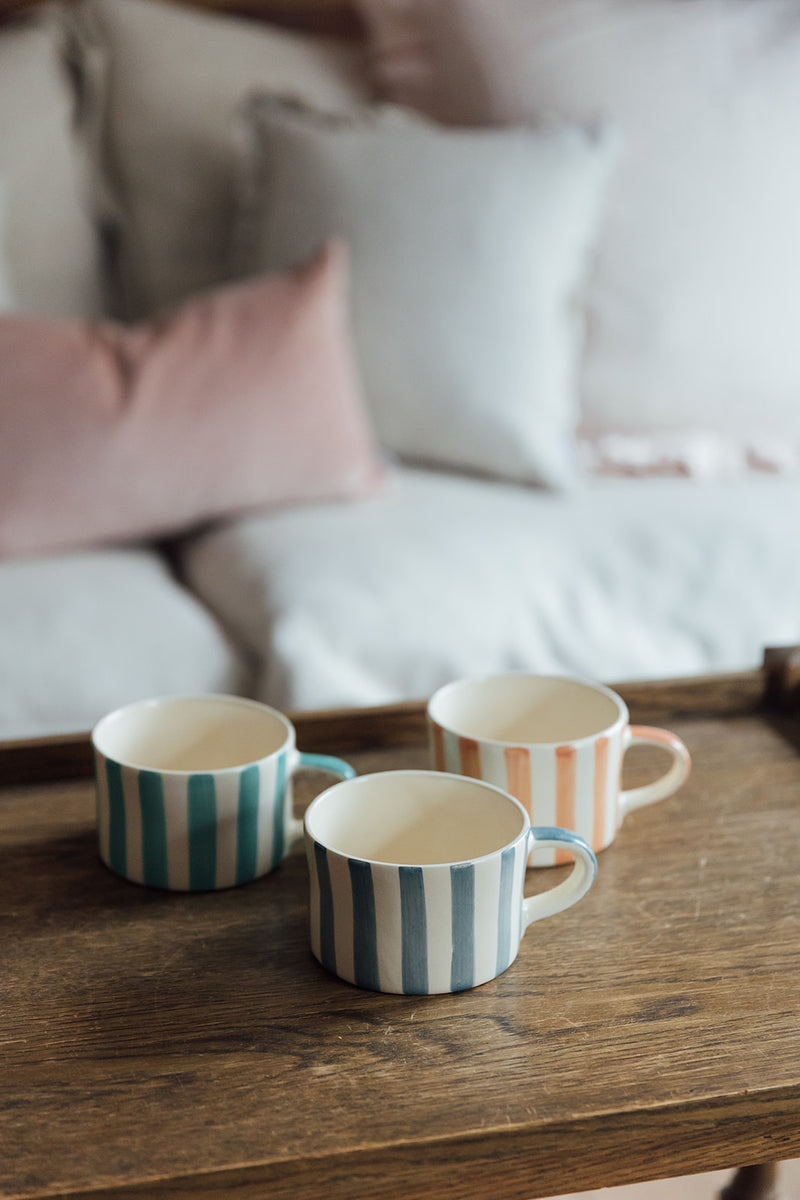 Candy Stripe Coffee Mug L | Peach