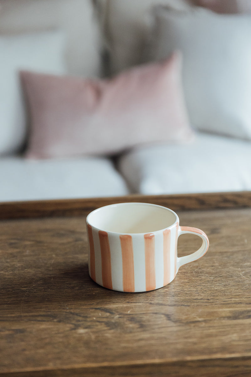 Candy Stripe Coffee Mug L | Peach