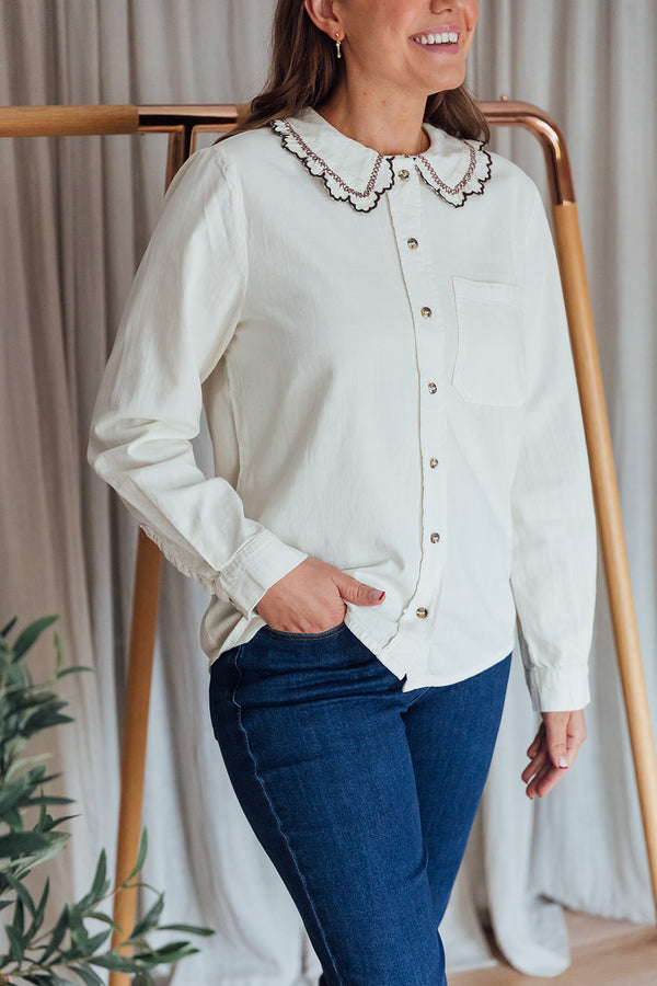 Delilah Blouse | Ecru