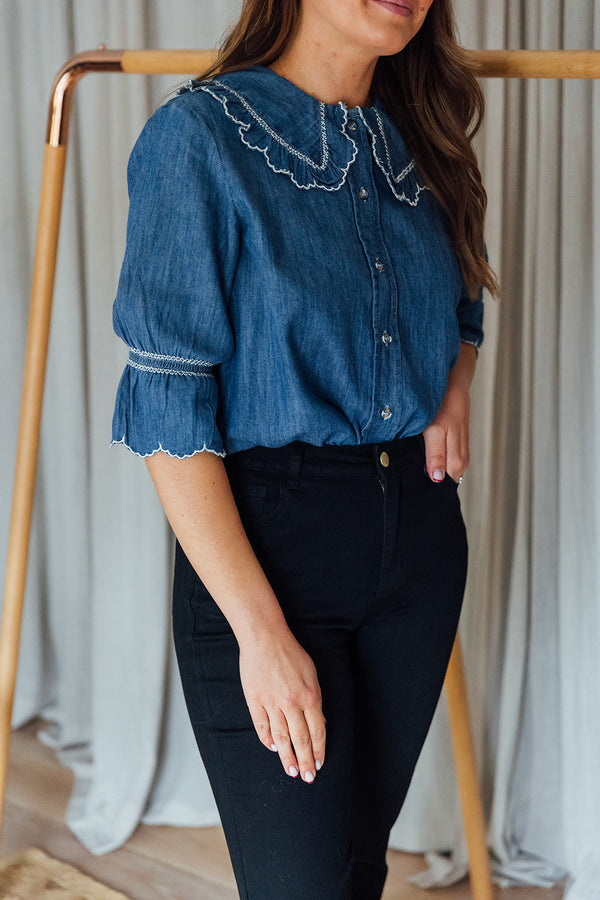 Daisy Blouse | Indigo Denim