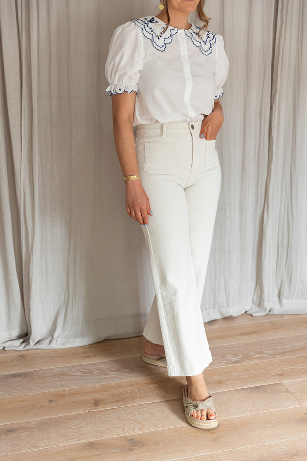 Loulou Cropped Jeans | White