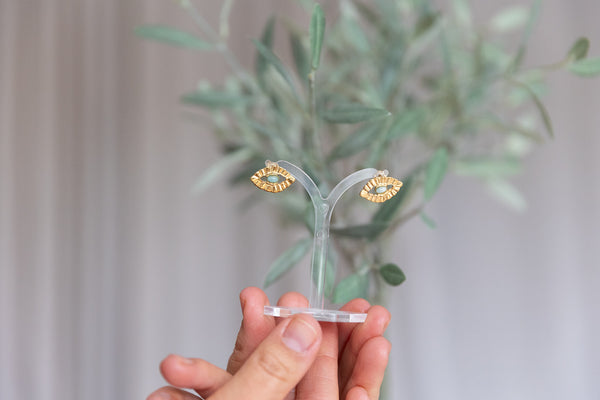 Amazonite Eye Earrings