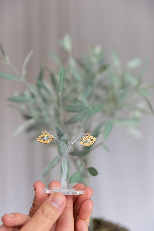 Amazonite Eye Earrings