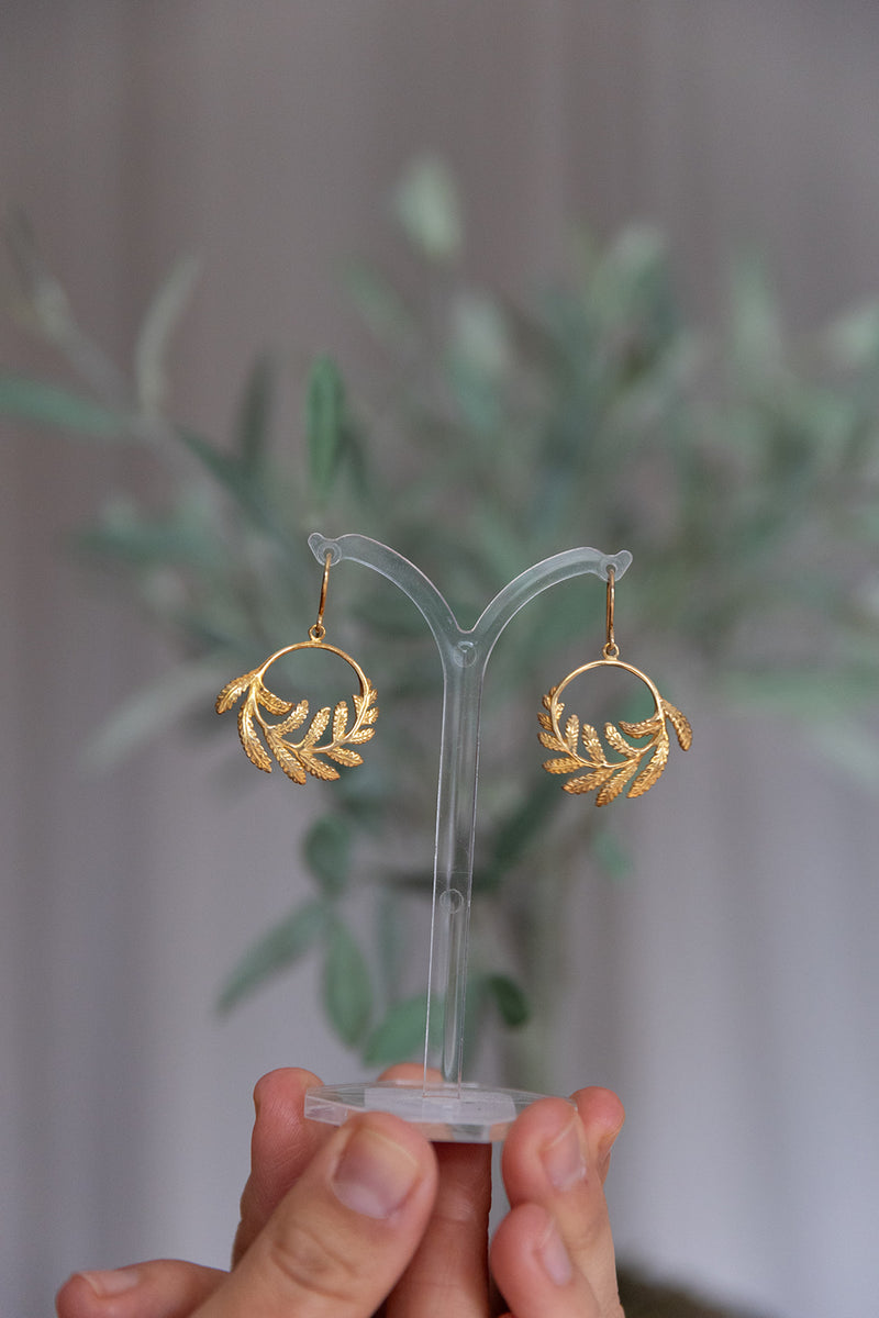 Fern Hoop Earrings