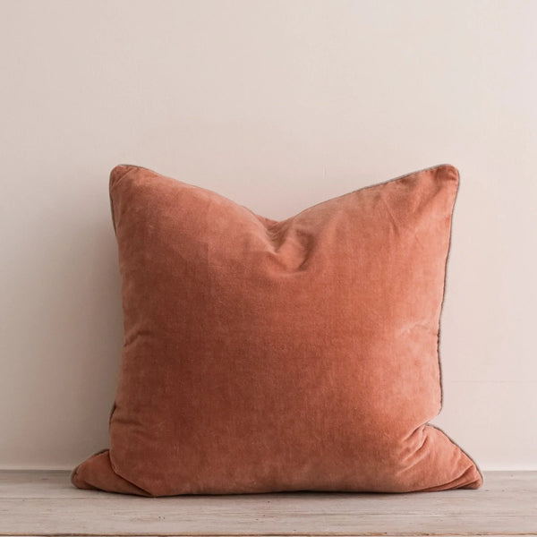 Square Velvet Cushion | Coral