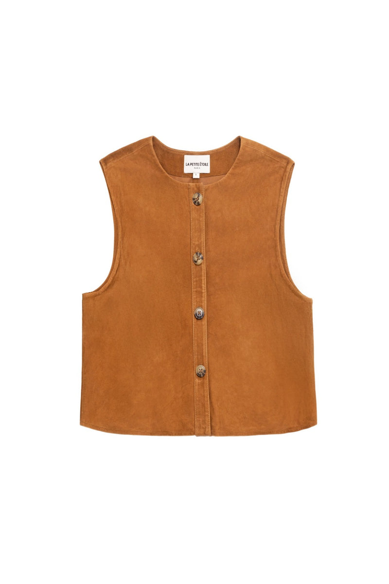 Suede Waistcoat | Tan