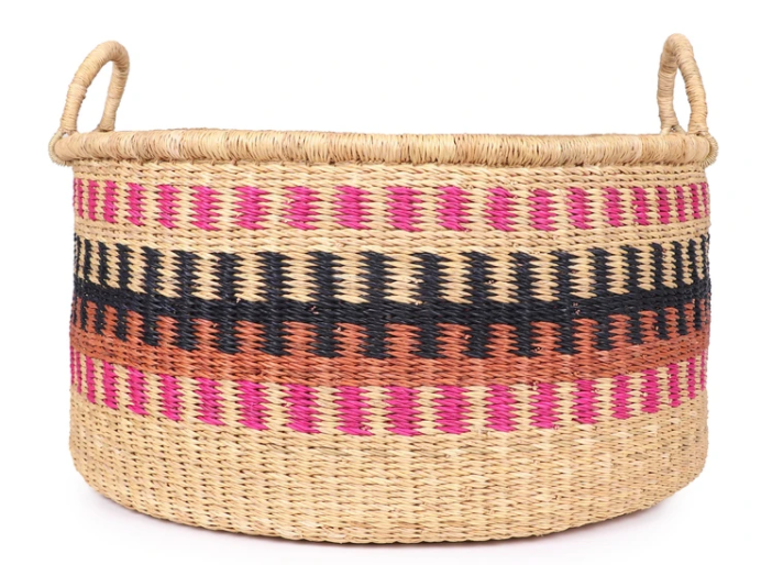 Elephant Grass Floor Basket S