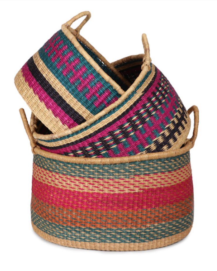 Elephant Grass Floor Basket S